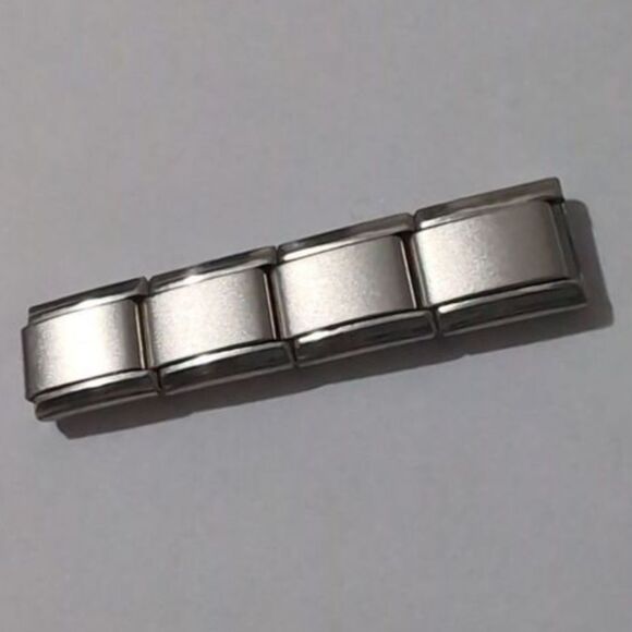 4 Matte Blanks for Italian Link Stainless Steel Nomination Style Charm Bracelet‎ - Picture 3 of 4